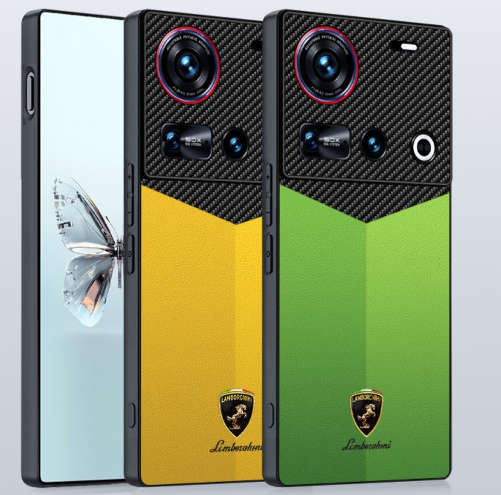 Чохол на Nubia Z60 Ultra бампер накладка TPU протиударний оригінальний зі шкіряною вставкою "LAMBORGINI"