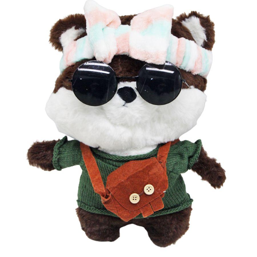 М'яка іграшка Собачка Лалафанфан K0201 Lalafanfan Шиба Іну, сумка, светр, окуляри, пов'язка, фото 1
