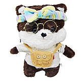 М'яка іграшка Собачка Лалафанфан K0201 Lalafanfan Шиба Іну, сумка, светр, окуляри, пов'язка, фото 2