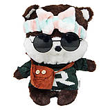 М'яка іграшка Собачка Лалафанфан K0201 Lalafanfan Шиба Іну, сумка, светр, окуляри, пов'язка, фото 3