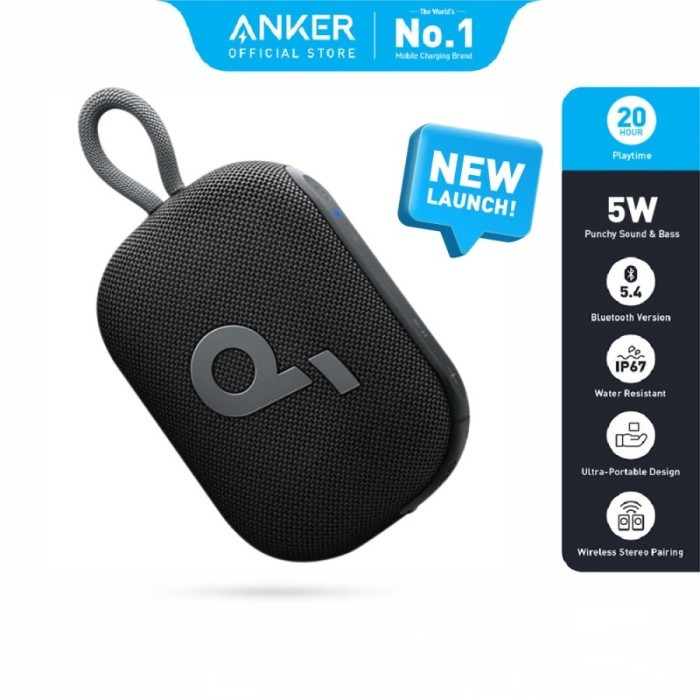 Колонка Anker Soundcore Select 4 Go Black (5W, 2400 mAh, USB-C, AUX, BT5.4, IP67, TWS, до 20 годин)