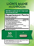 Для мозку Nature's Truth Lion's Mane Mushroom 2100 мг plus Bioperine 50 вегетаріанських капсул, фото 3