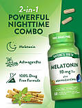 Мелатонін Nature's Truth Sleep Melatonin 10 мг на порцію з Ашвагандою 60 капсул, фото 5