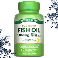 Риб'ячий жир Nature's Truth Triple Strength Fish Oil 1400 мг (850 мг Omega-3) 60 гелевих капсул