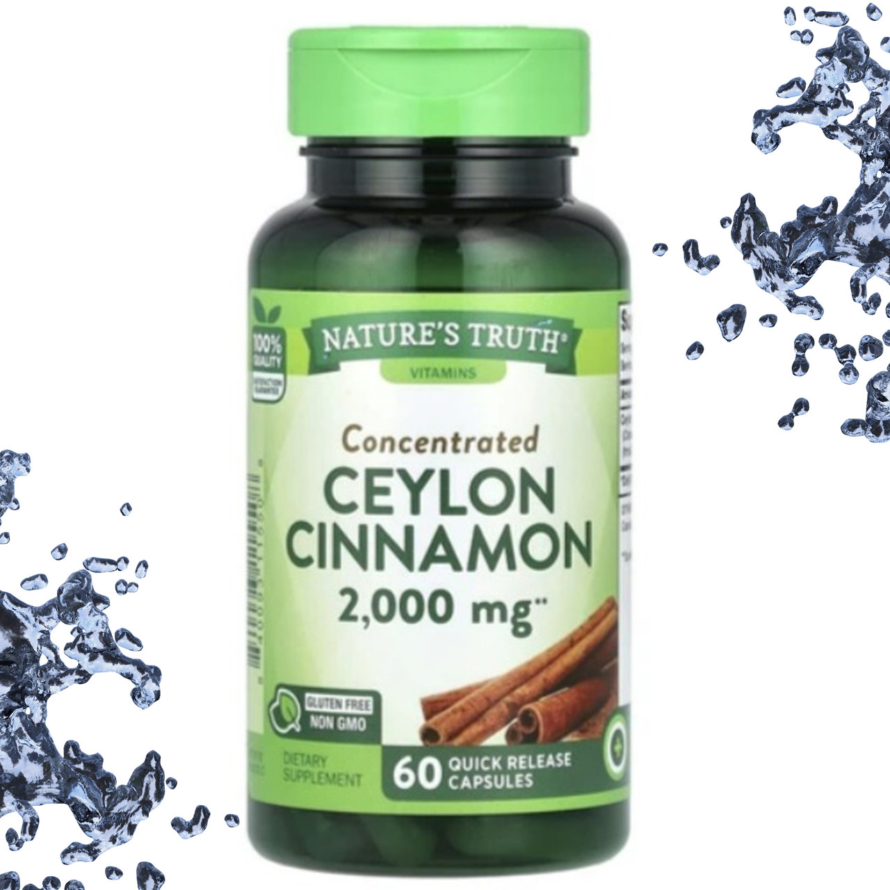 Nature's Truth Ceylon Cinnamon 2000 мг (Кориця) 60 капсул, фото 1