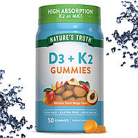 Nature's Truth D3 + K2 Complex Gummies Смак Персик Манго, 50 жувальних цукерок