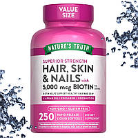 Nature's Truth Hair, Skin & Nails with Biotin (Волосся, Шкіра і Нігті + Біотин) 250 рідких капсул