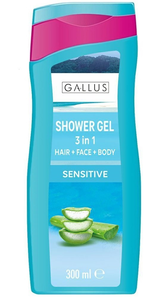 Гель для душу Gallus Sensitive Ніжний 3в1 300 мл, фото 1