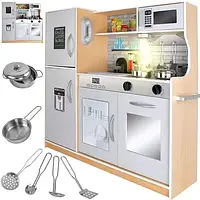 Кухня дитяча дерев'яна Kruzzel 22115 звук + світло + аксесуари БЕЖЕВА