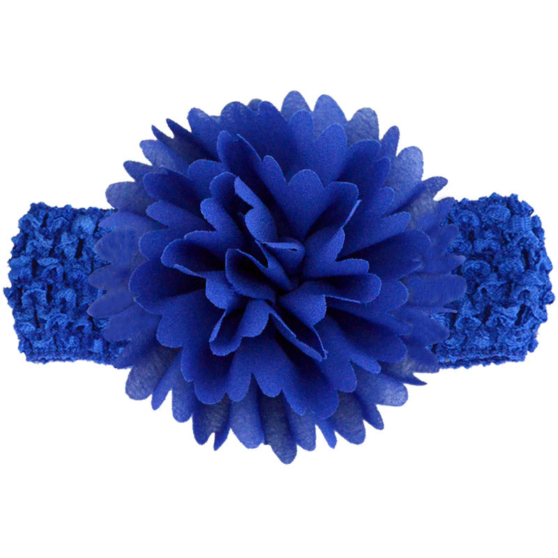 Пов'язка для дівчинки на голову з квіткою 30-50 см синій, фото 1