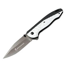 Розкладний ніж Browning F191 з кліпсою 22см White-Black (7_02161)