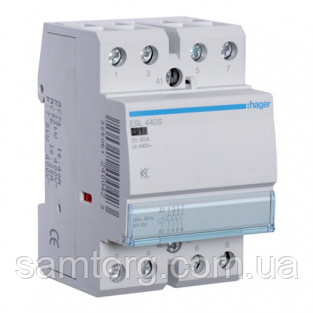 Контактор безшумний Hager ESL440S 40A 4НО 12W
