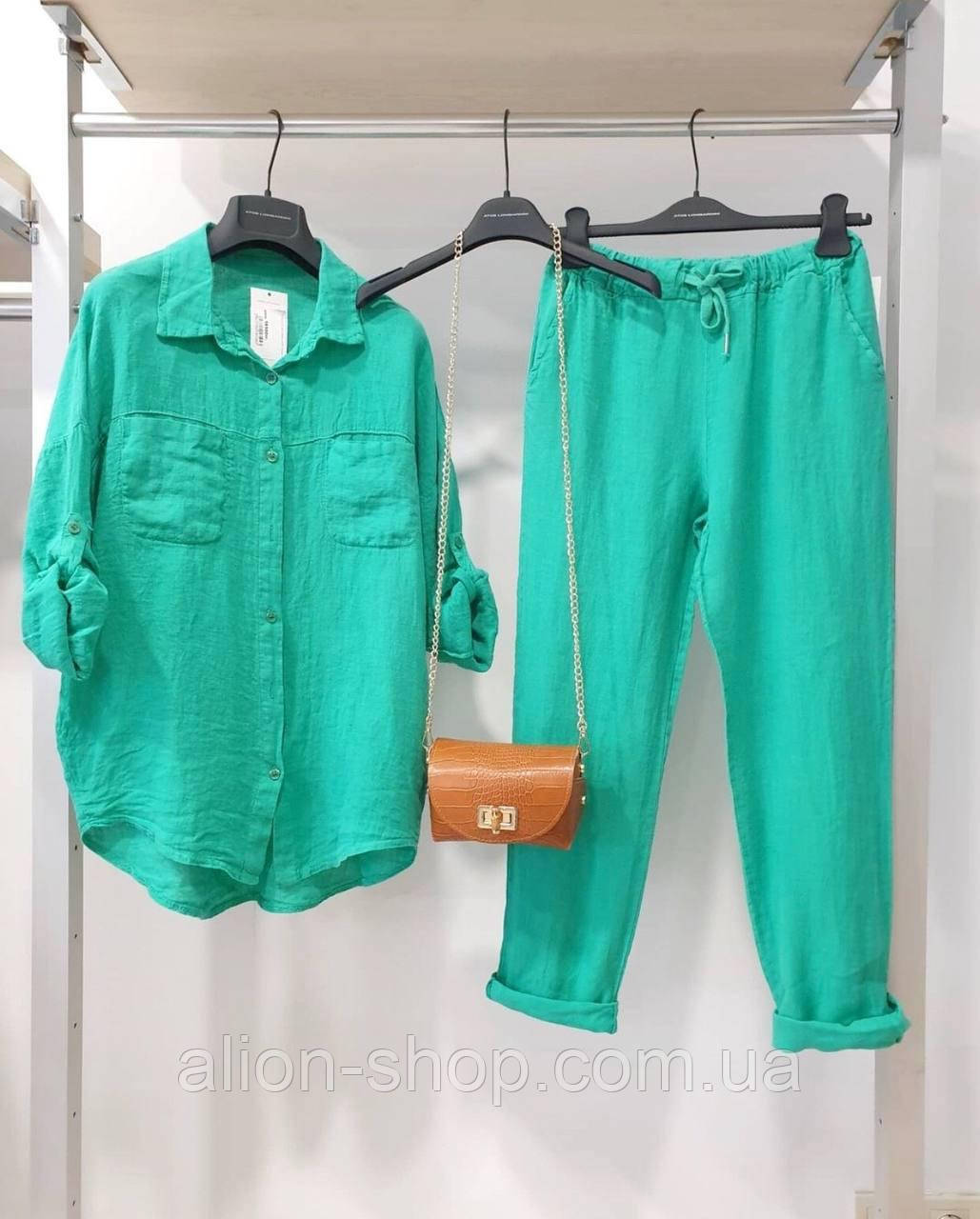 Жіночий костюм літній льняний новинка 2025, фото 1