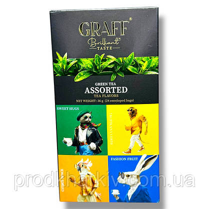 Чай зелений Graff байховий Асорті саше 24 шт., фото 3