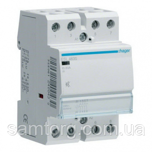 Контактор безшумний Hager ESL463S 63A 4НО 12W