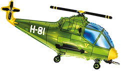 Фольгована кулька Flexmetal 38"(57х96 см) Вертоліт зелений