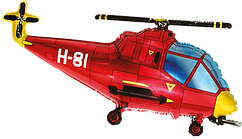 Фольгована кулька Flexmetal 38"(57х96 см) Вертоліт червоний