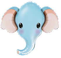 Фольгована кулька Flexmetal 39"(81х99 см) Слон блакитний (голова)