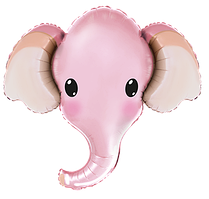 Фольгована кулька Flexmetal 39"(81х99 см) Слон рожевий (голова)