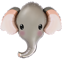 Фольгована кулька Flexmetal 39"(81х99 см) Слон сірий (голова)