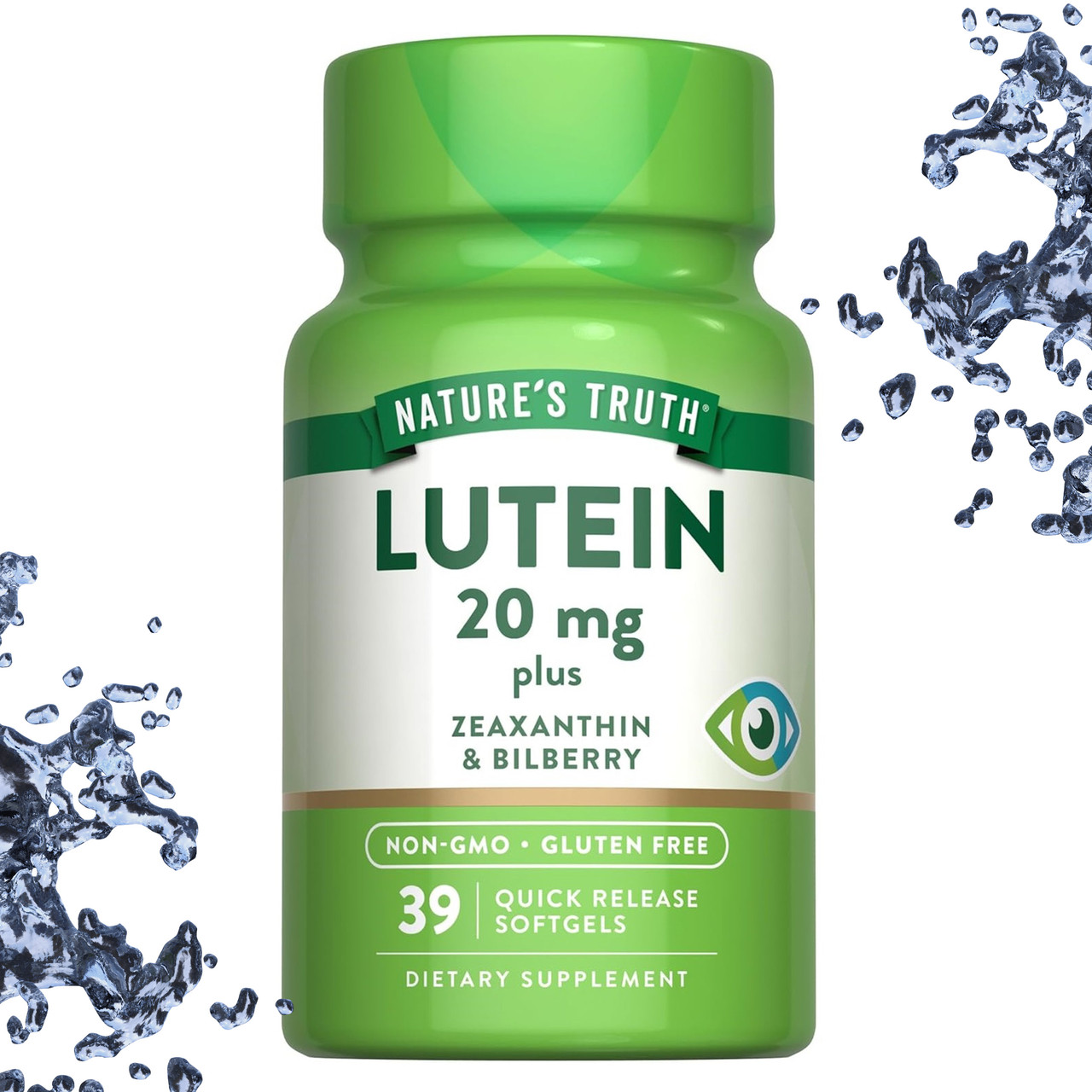 Вітаміни для очей Nature's Truth Lutein 20 мг with Zeaxanthin & Bilberry 39 гелевих капсул