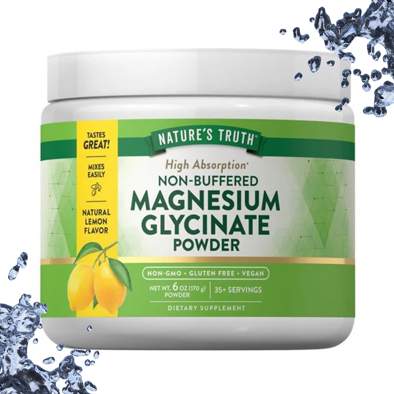 Магній Глюцинат Порошок Nature's Truth Magnesium Glycinate Powder Лимонний смак, 35+ порцій, 170 г