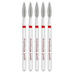 Набір фрез алмазних Formula Profi Полум'я Гостре Ø 2.3 мм, червона насічка 104.243.514.023, 5 шт.