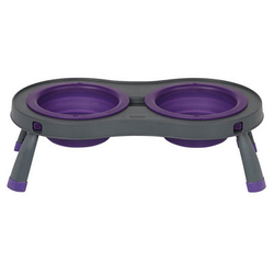 Подвійна миска на складній підставці для собак і кішок Dexas (Дексас) Double Elevated Feeder 600 мл фіолетовий