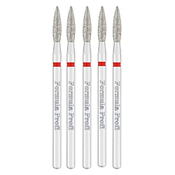 Набір фрез алмазних Formula Profi Полум'я Гостре Ø 2.5 мм, червона насічка 104.243.514.025, 5 шт.