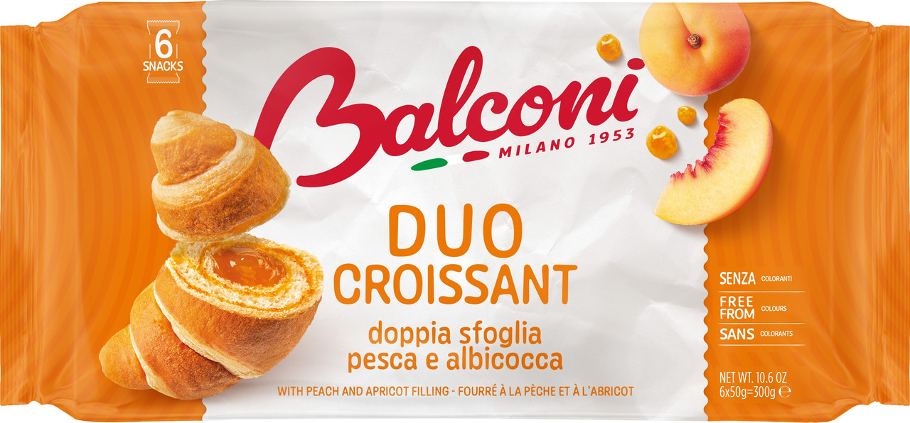 Круасан з абрикосом та персиком BALCONI 300г, (8шт/ящ)