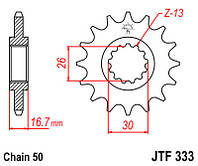 Звезда передняя JT JTF333.15