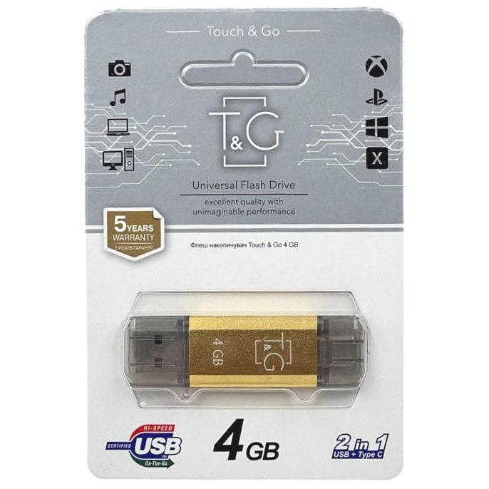 Флешнакопичувач Usb 4Gb T&G 009 Star series (Type C 2.0) Gold