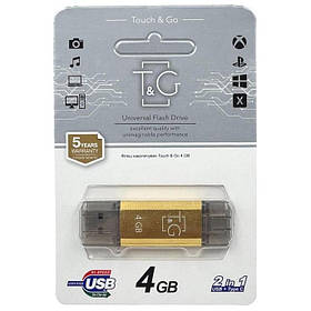 USB-накопичувач c Type C 2.0 флешка на 4Gb T&G 009 Star series Gold
