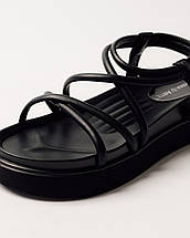 Босоніжки на платформі Prima d'Arte 23573 чорні шкіра, фото 2