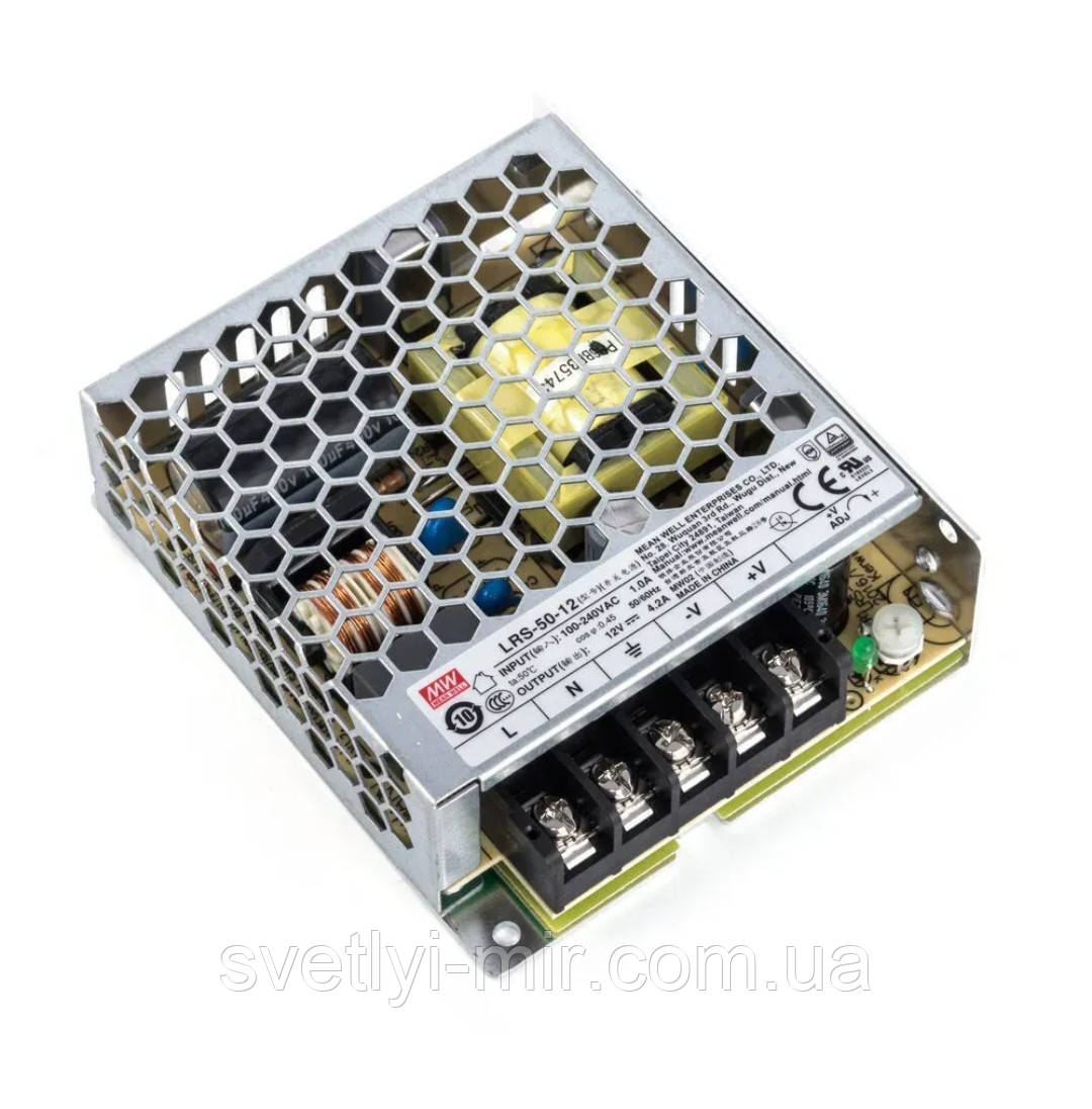 Блок живлення Mean Well LRS-50-12 12 В 4,2 А 50 Вт 12 V 4, 2 A 50 W, фото 1