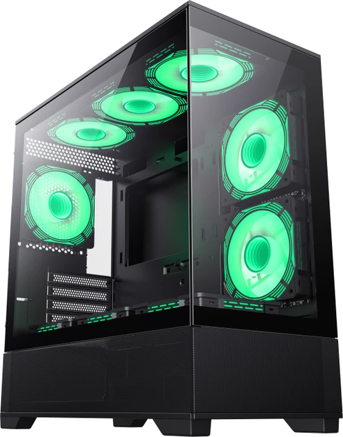 Корпус GameMax Vista MB Black, без БЖ, Mid Tower, Micro ATX / Mini-ITX, 2xUSB 2.0, 1xUSB 3.0, 485x210x433 мм,