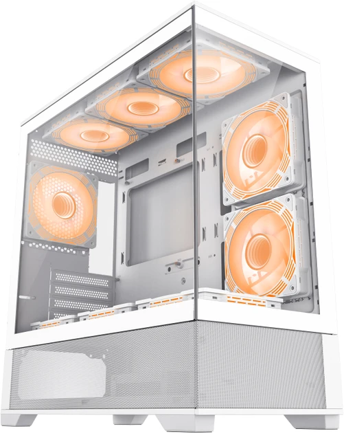 Корпус GameMax Vista MW White, без БЖ, Mid Tower, Micro ATX / Mini-ITX, 2xUSB 2.0, 1xUSB 3.0, 485x210x433 мм, 0.6 мм, 7.45 кг
