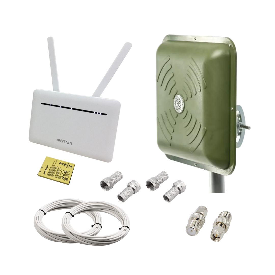4G інтернет-комплекс WiFi маршрутизатор ANTENITI B535 з АКБ і панельна антена ENERGY MIMO 2x15 дБ