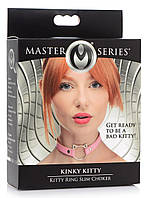 Рожевий чокер Master Series Kinky Kitty Ring Slim Choker Pink