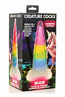 Фентазійний силіконовий фалоімітатор Creature Cocks Luminescent Rainbow Silicone Dildo