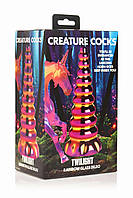 Скляний фентезійний фалоімітатор Creature Cocks Twilight Rainbow Glass Dildo 16см