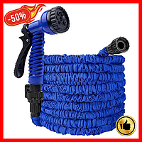Шланг поливочный растягивающийся 90м увеличивающийся гибкий гармошка для полива сада и огорода с распылителем