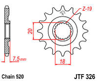 Звезда передняя JT JTF326.12