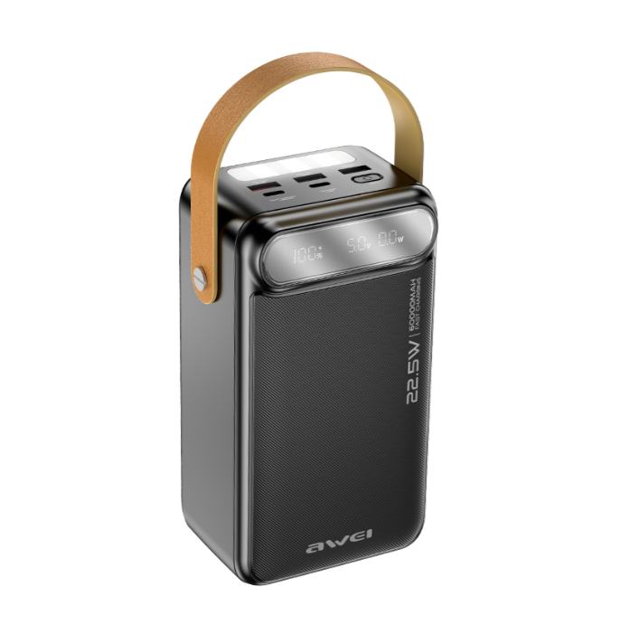 УМБ портативне зарядне Power Bank Awei P101K 60000mah, чорне, фото 1