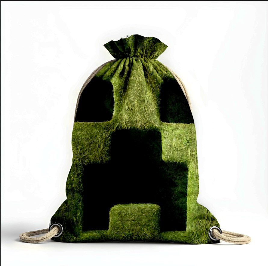 Рюкзак мішок "Майнкрафт Minecraft гра фільм кріпер логотип", фото 1