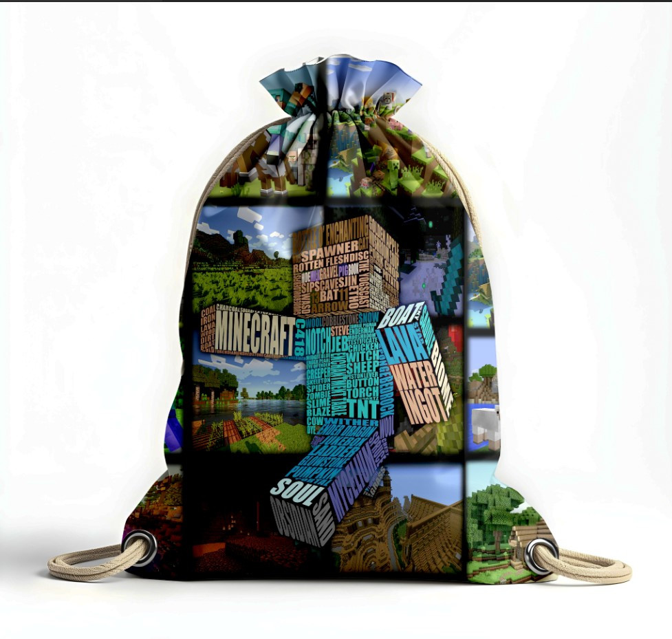 Рюкзак мішок "Майнкрафт Minecraft гра фільм 3", фото 1