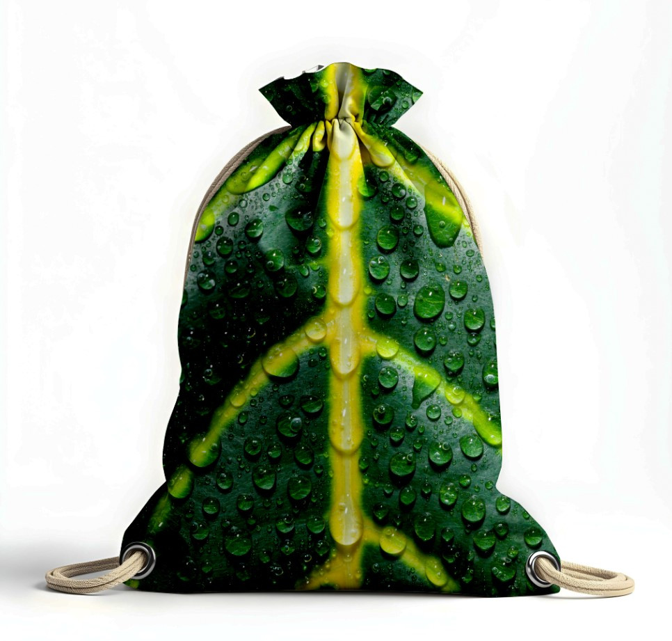 Рюкзак мішок "Лисття зелене текстура", фото 1