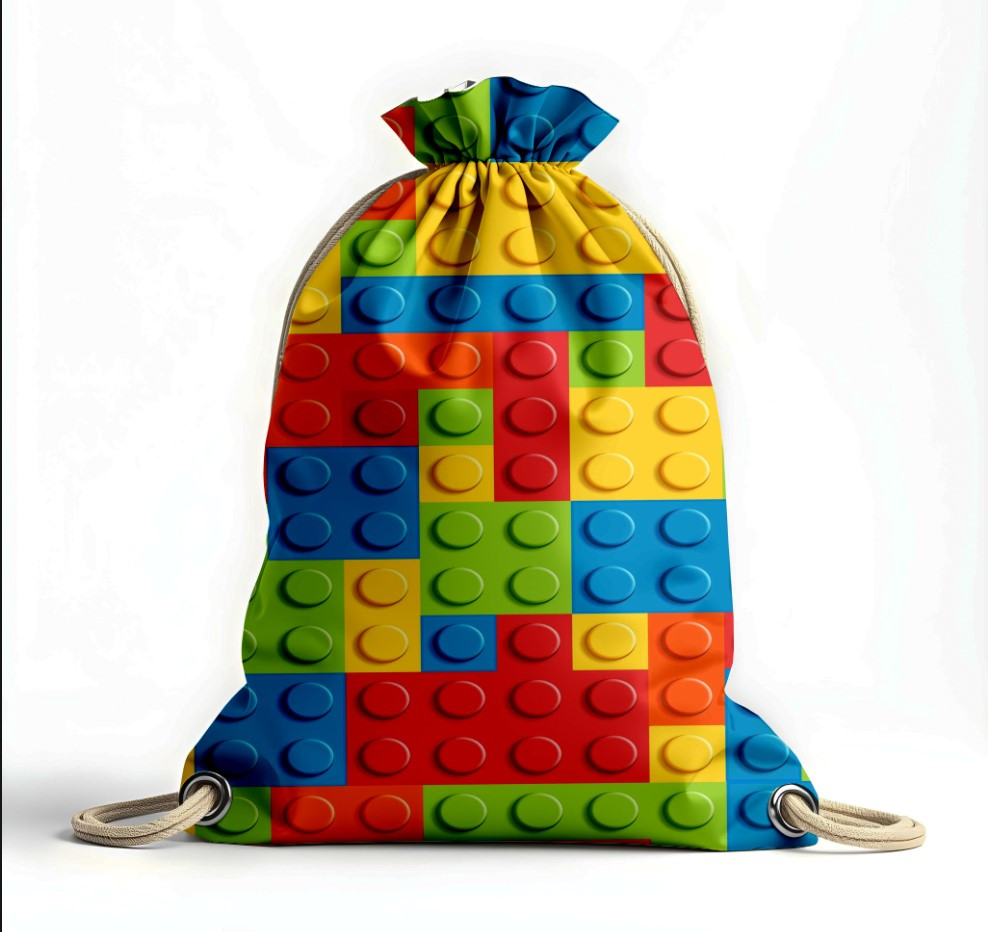 Рюкзак мішок "Лего кольорова текстура конструктор 1", фото 1