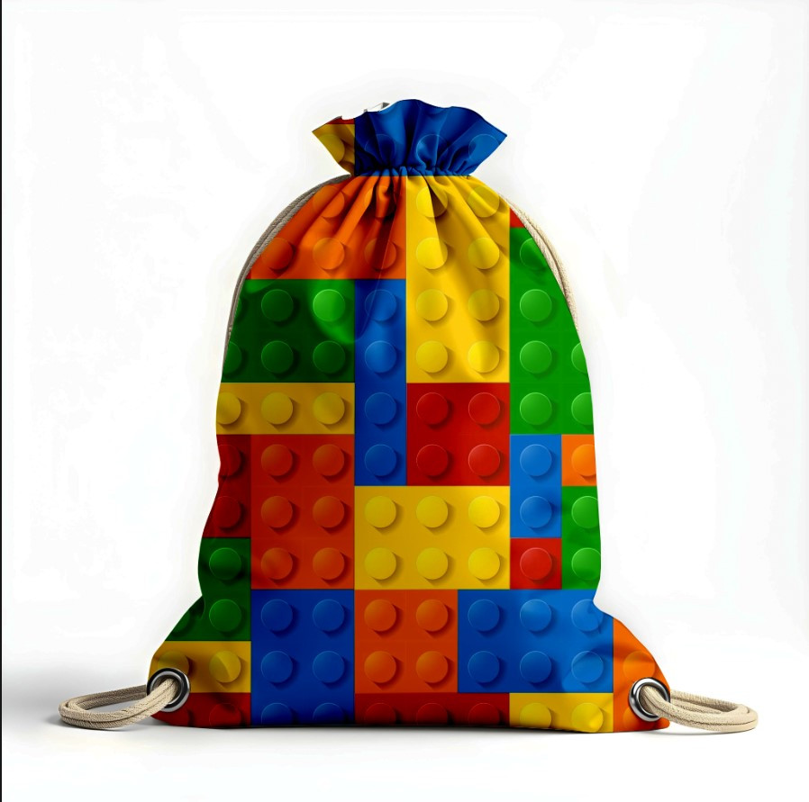 Рюкзак мішок "Лего кольорова текстура конструктор", фото 1