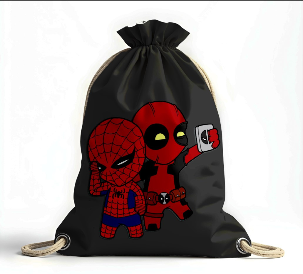 Рюкзак мішок "Дедпул спайдермен чоловік павук арт малюнки селфі", фото 1